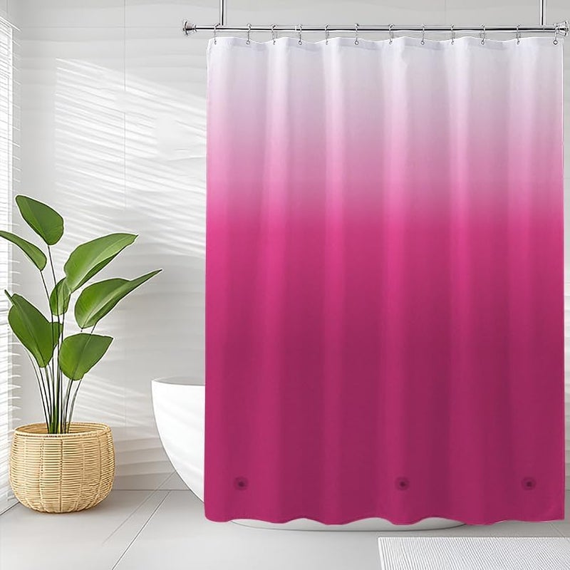 TIKABC Red Shower Curtain Liner, 4G PEVA Shower Liner, Plastic Peva Waterproof Shower Curtains, 72x72 inch with Grommet Holes 3 Magnetic Weights - Image 1